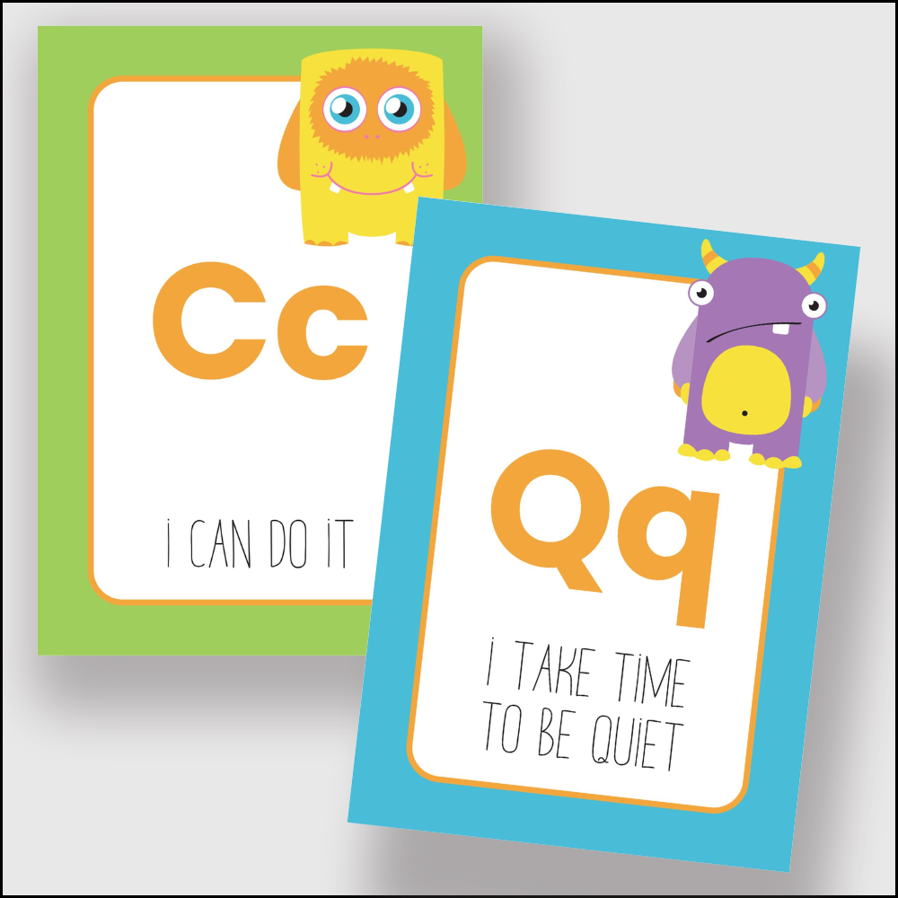 Mini Monster Alphabet Affirmation Cards
