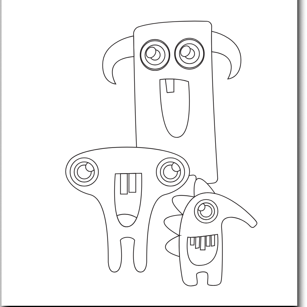 Mini Monster Colouring E-book
